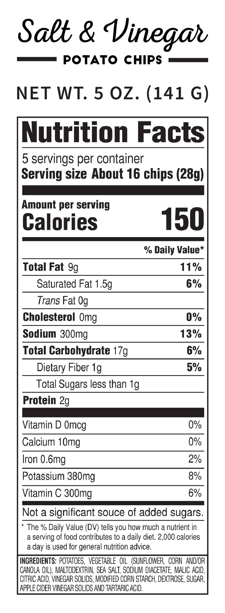 Salt and Vinegar Kettle Cooked Potato Chips 5.0 oz