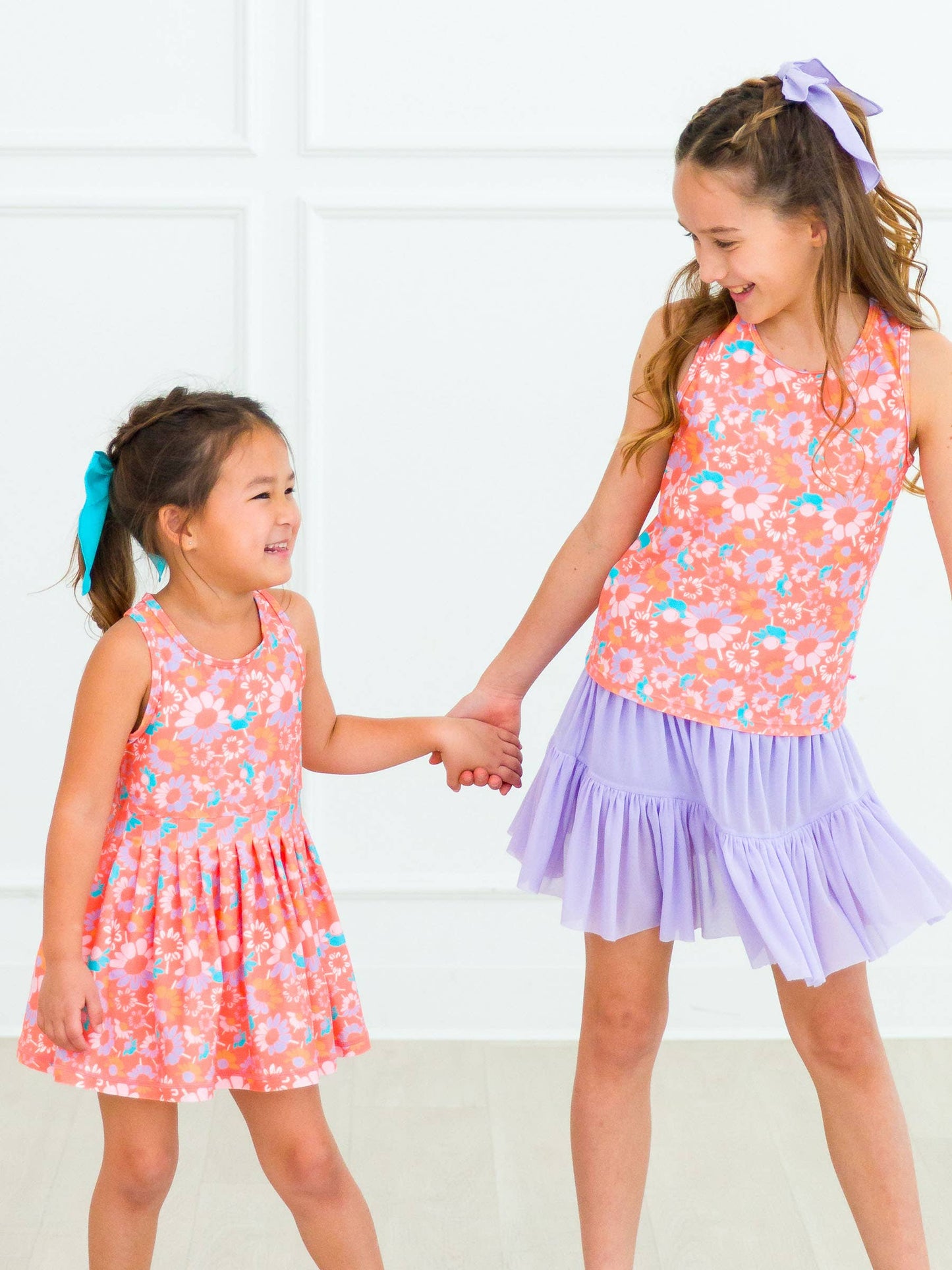 Coral Floral Active Dress & Bike Short Set