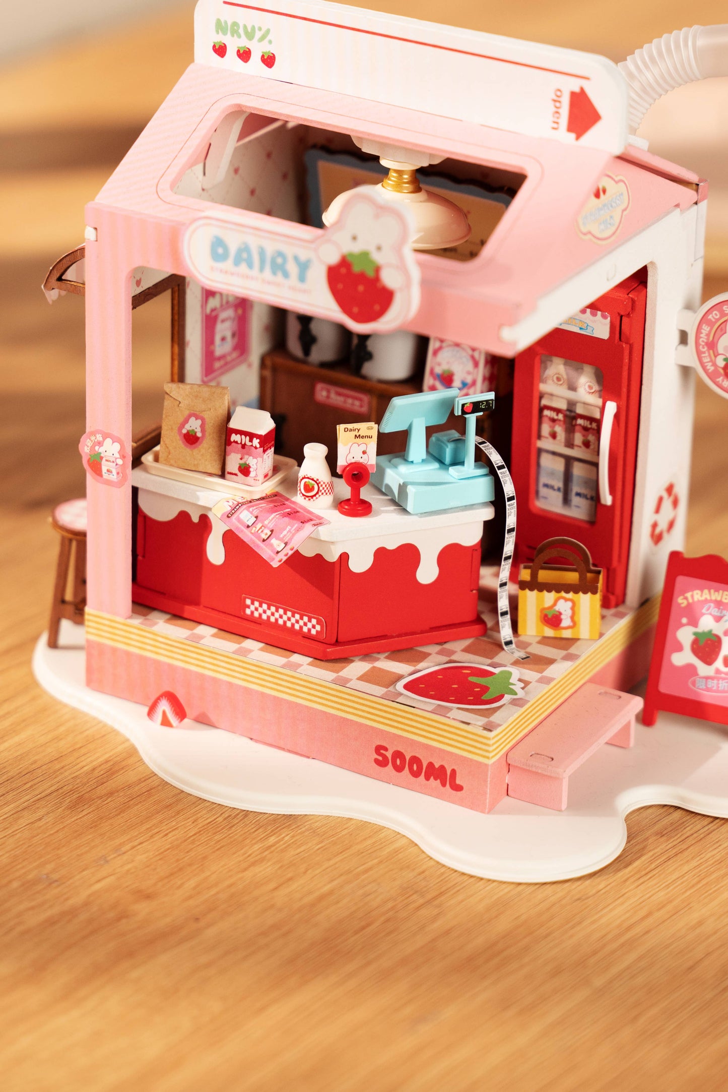 Strawberry Milk Box DIY Miniature House Kit
