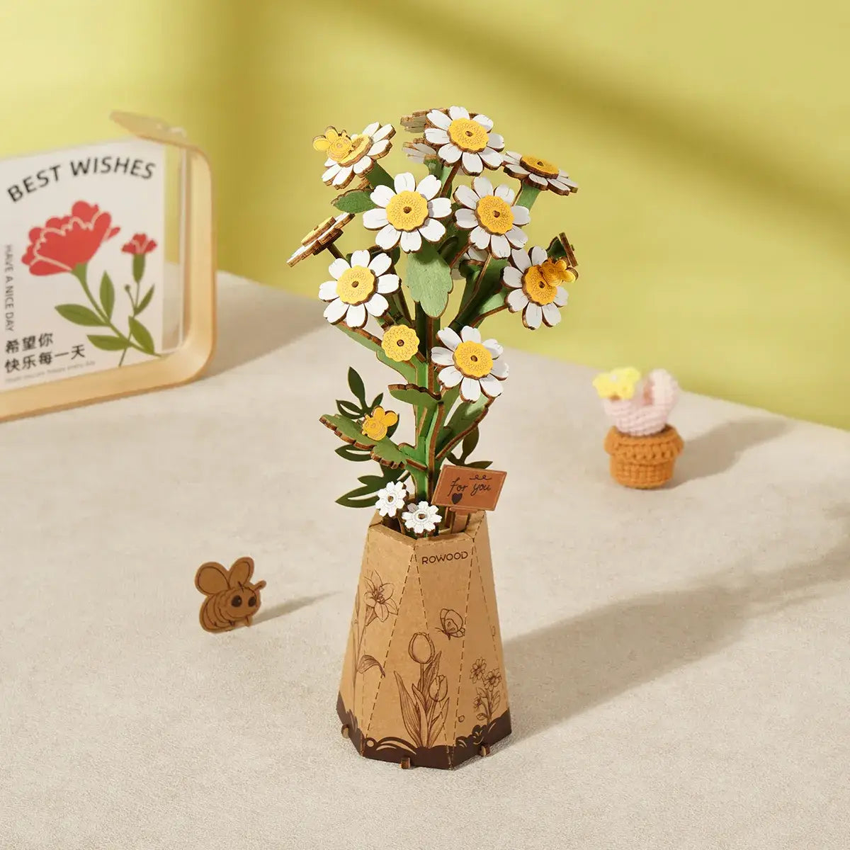 Chamomile 3D Wooden Flower Puzzle