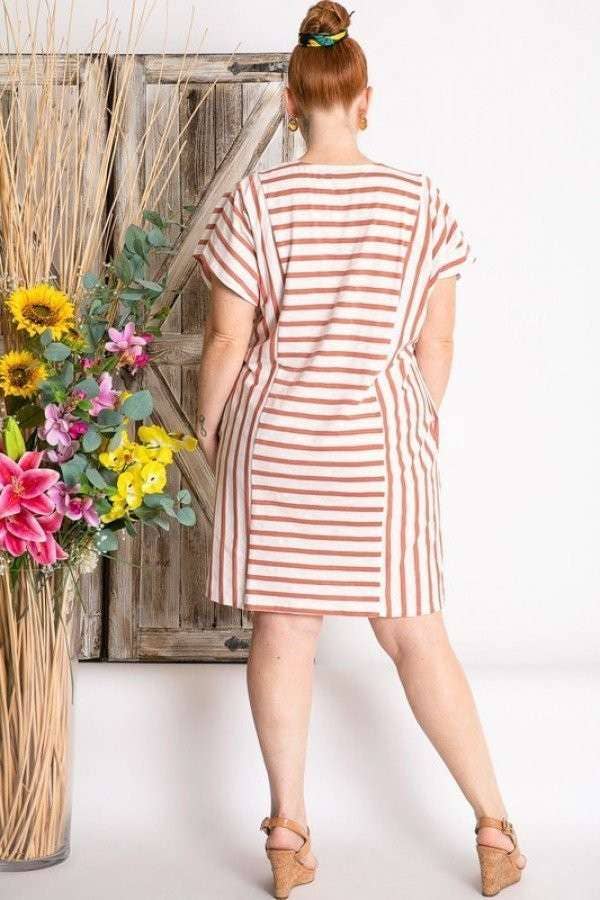 PL STRIPED DOLMAN DRESS