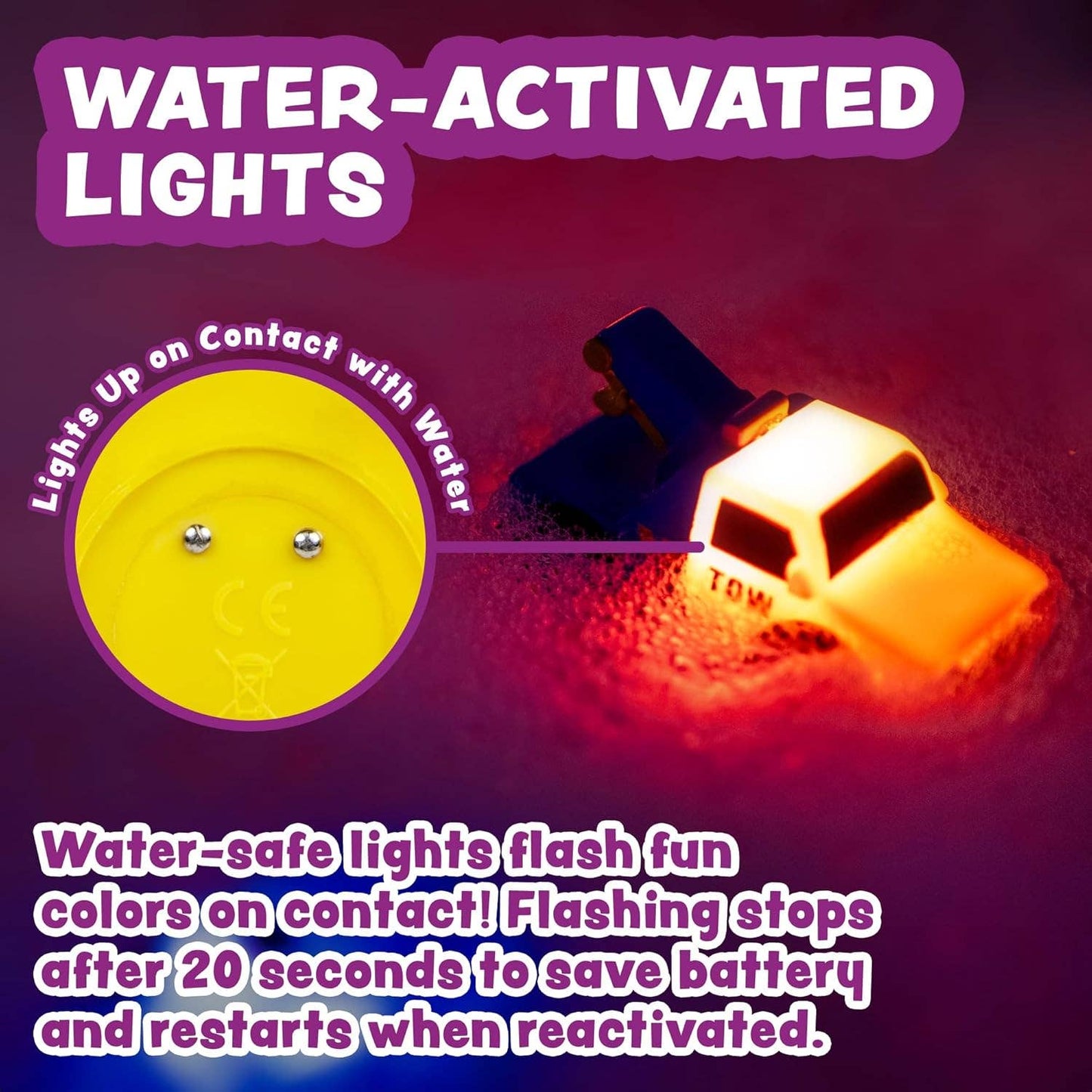 Emergency Cars Light Up Bath Toys