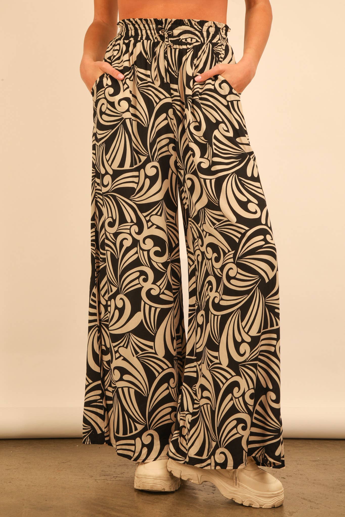PL Printed Wide Leg Pants