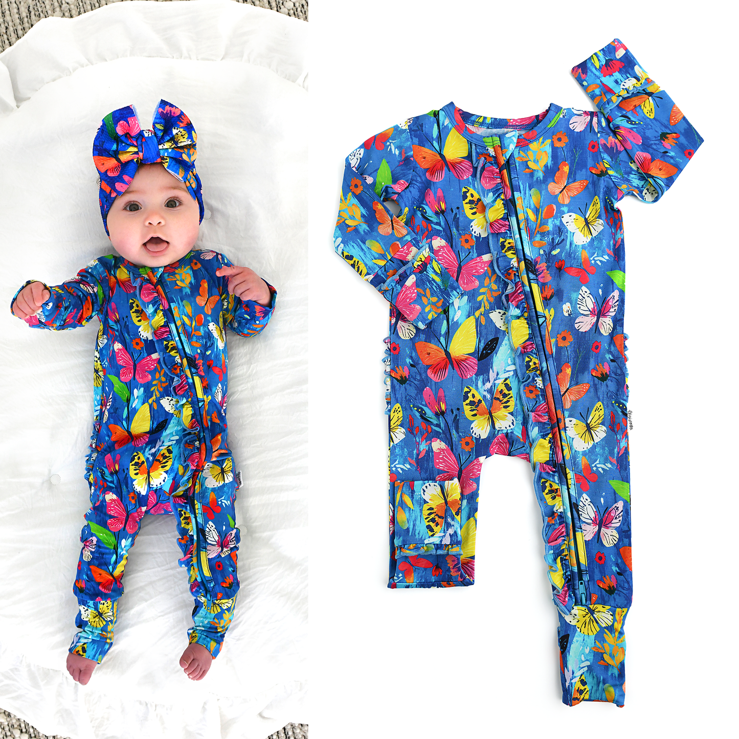 Aurora Butterfly Ruffle Zip