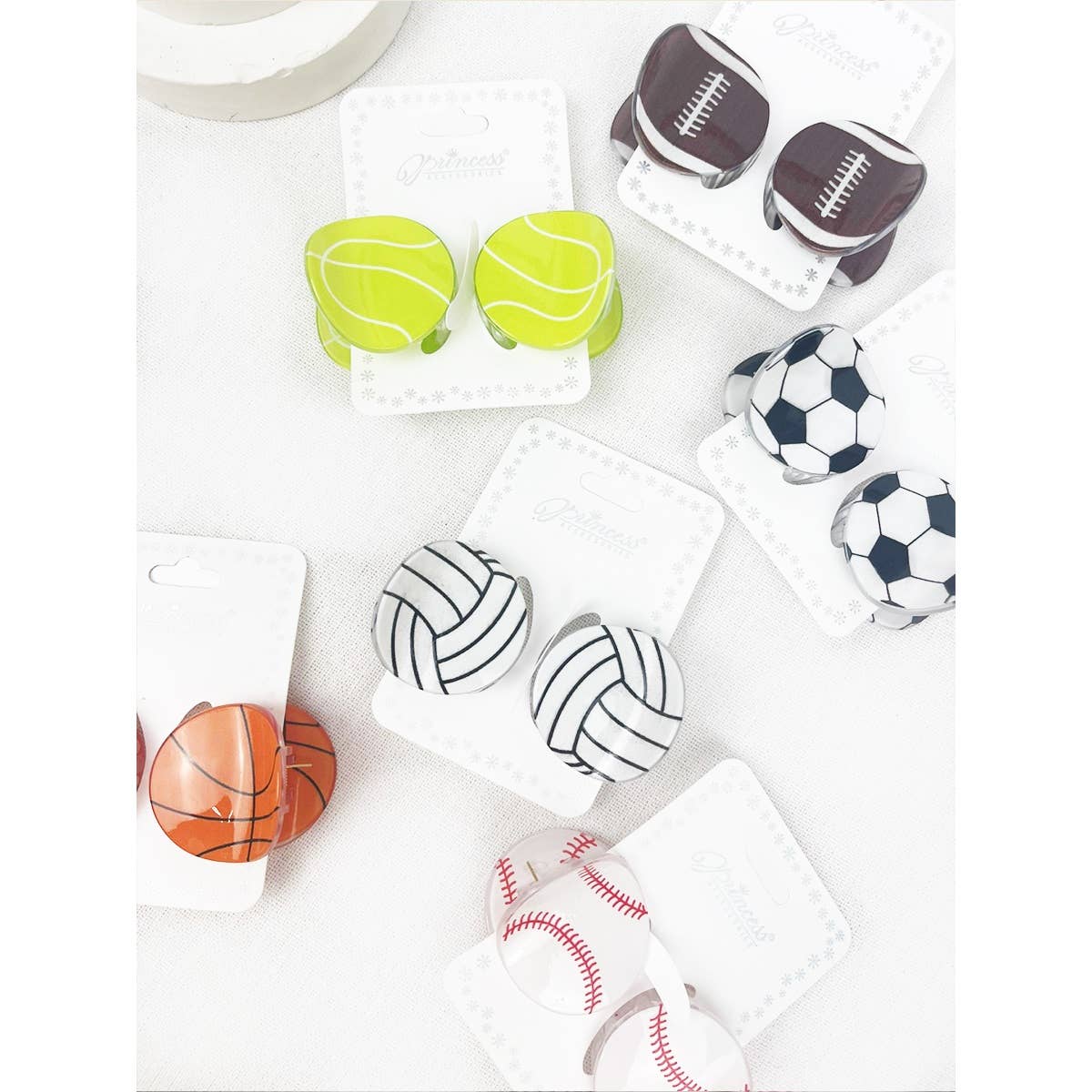 Sports Ball Hair Claw Clips