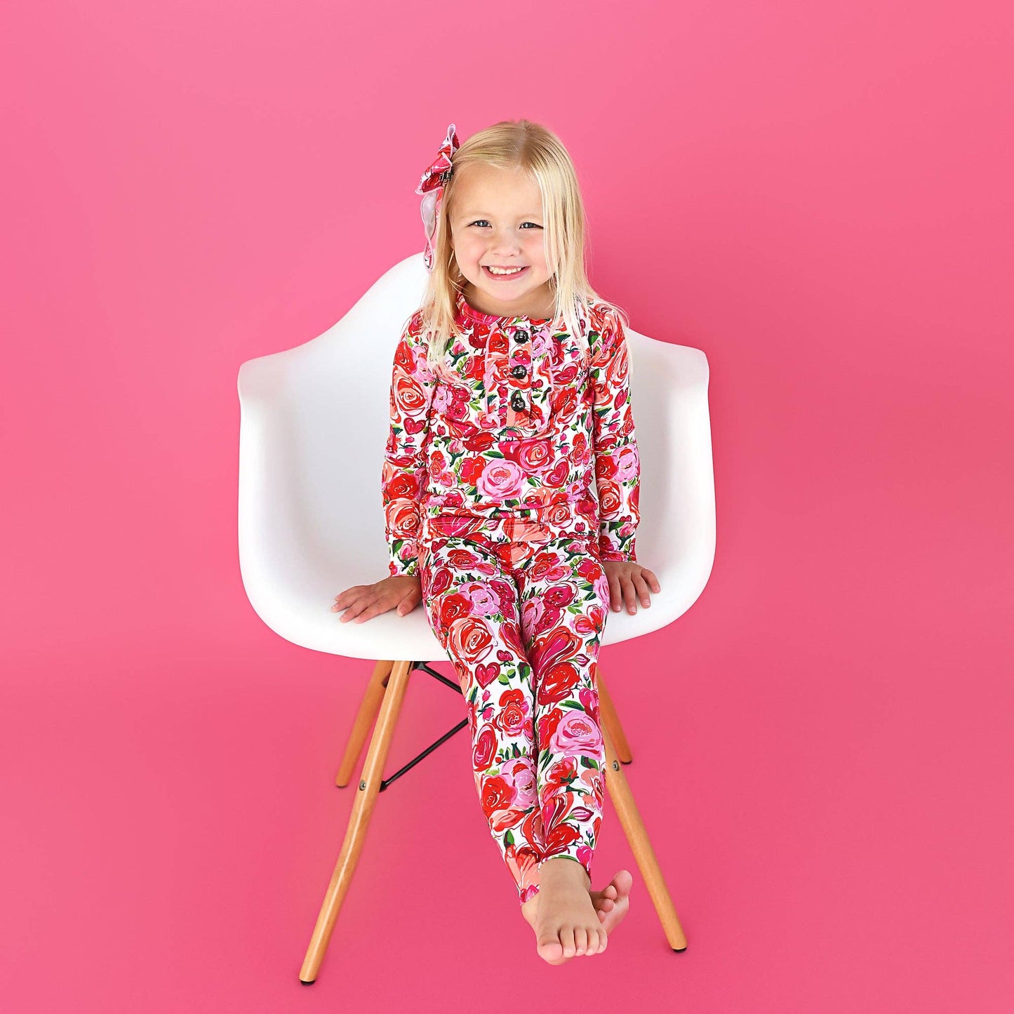 Rose Ruffle Two Piece Bamboo Toddler Outfit