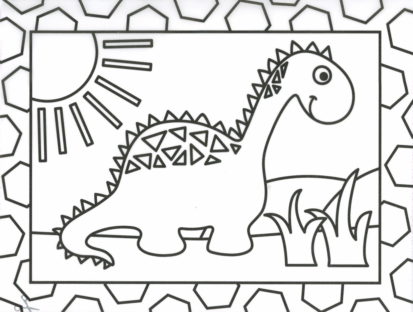 Dinosaurs Stained Glass Coloring