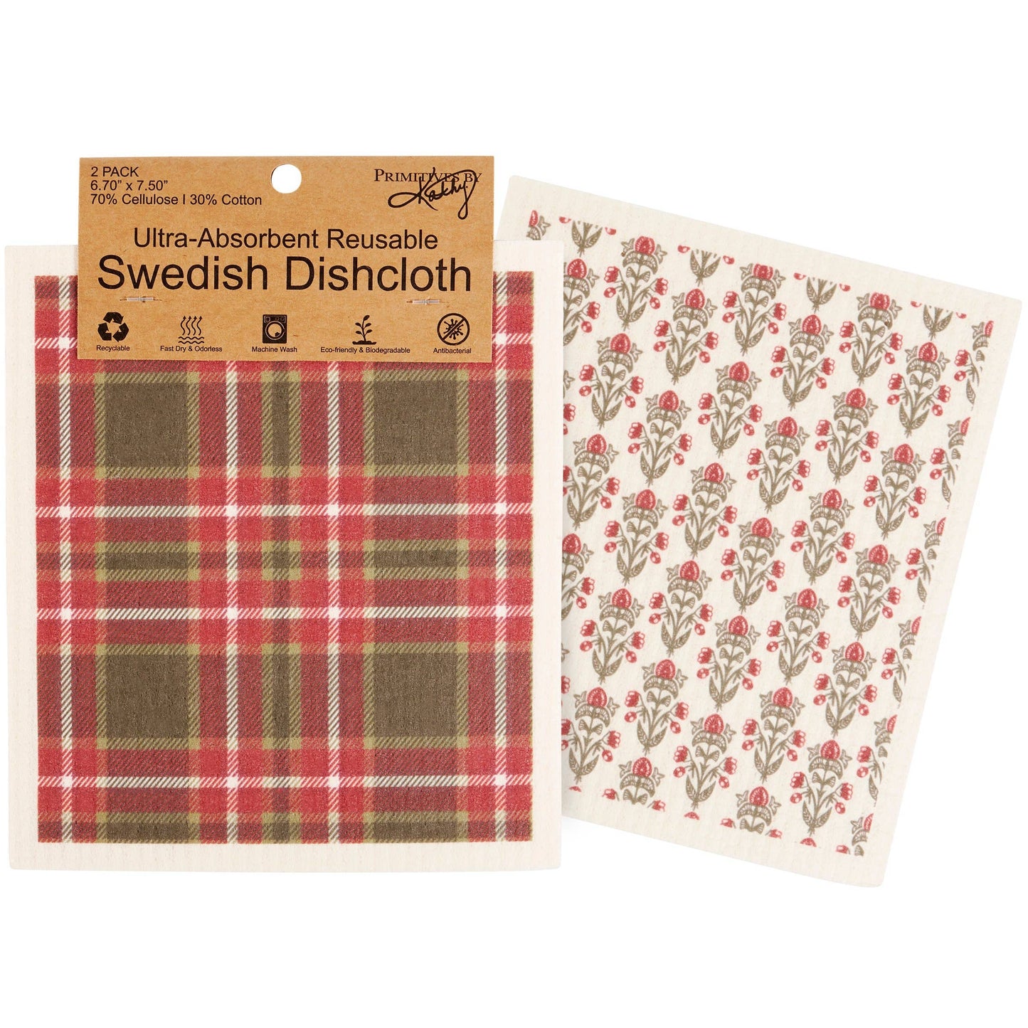 Red Plaid Swedish Cloth Set
