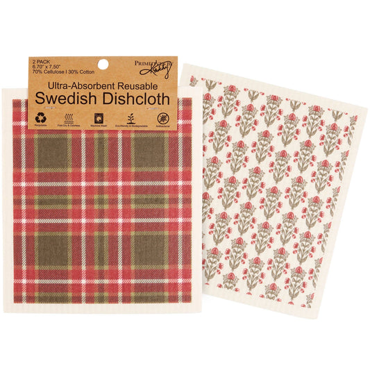 Red Plaid Swedish Cloth Set