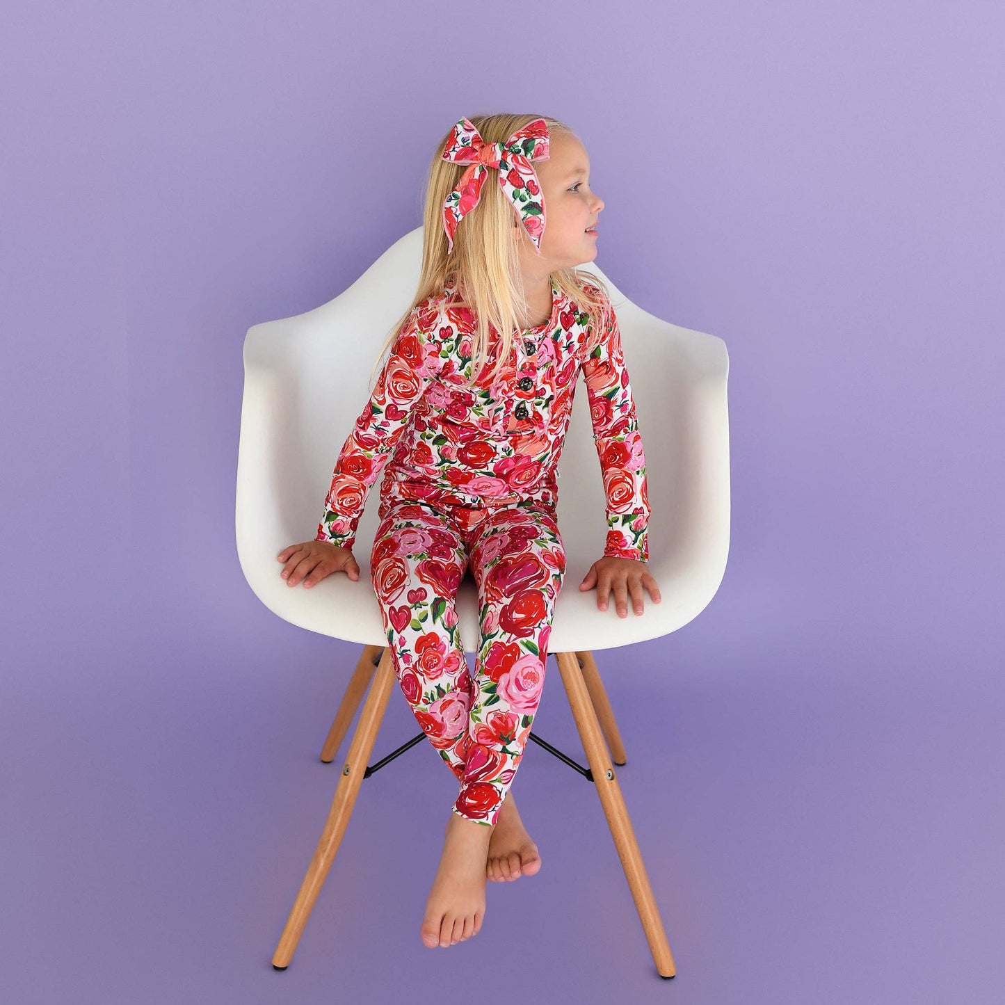 Rose Ruffle Two Piece Bamboo Toddler Outfit