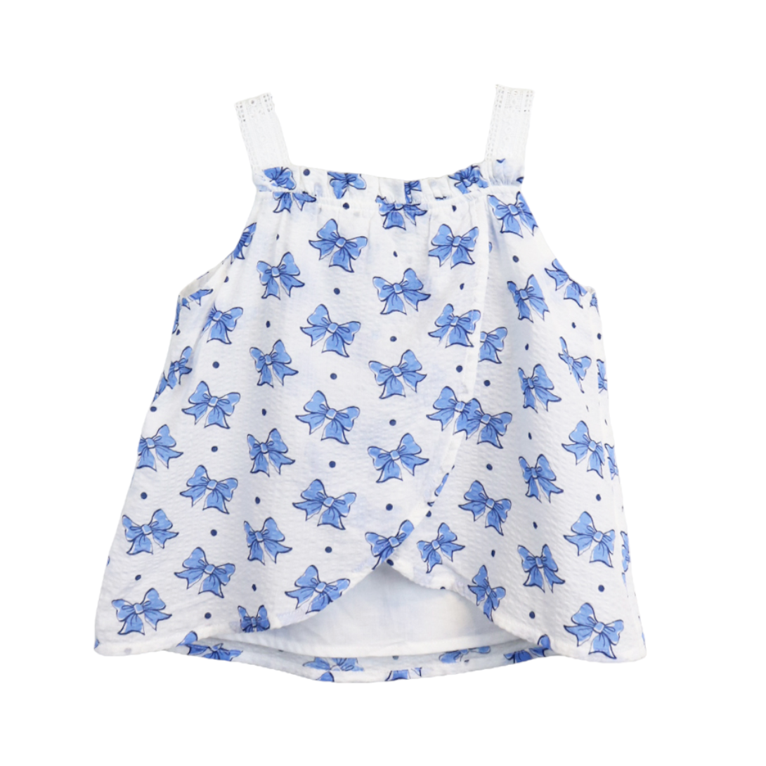 Bow Print Sleeveless Top