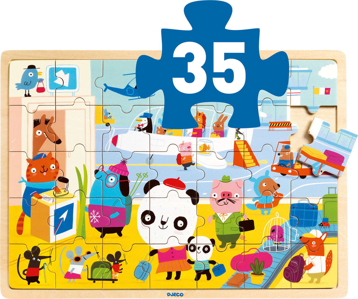 Djeco Puzzlo Airport Wooden Jigsaw Puzzle
