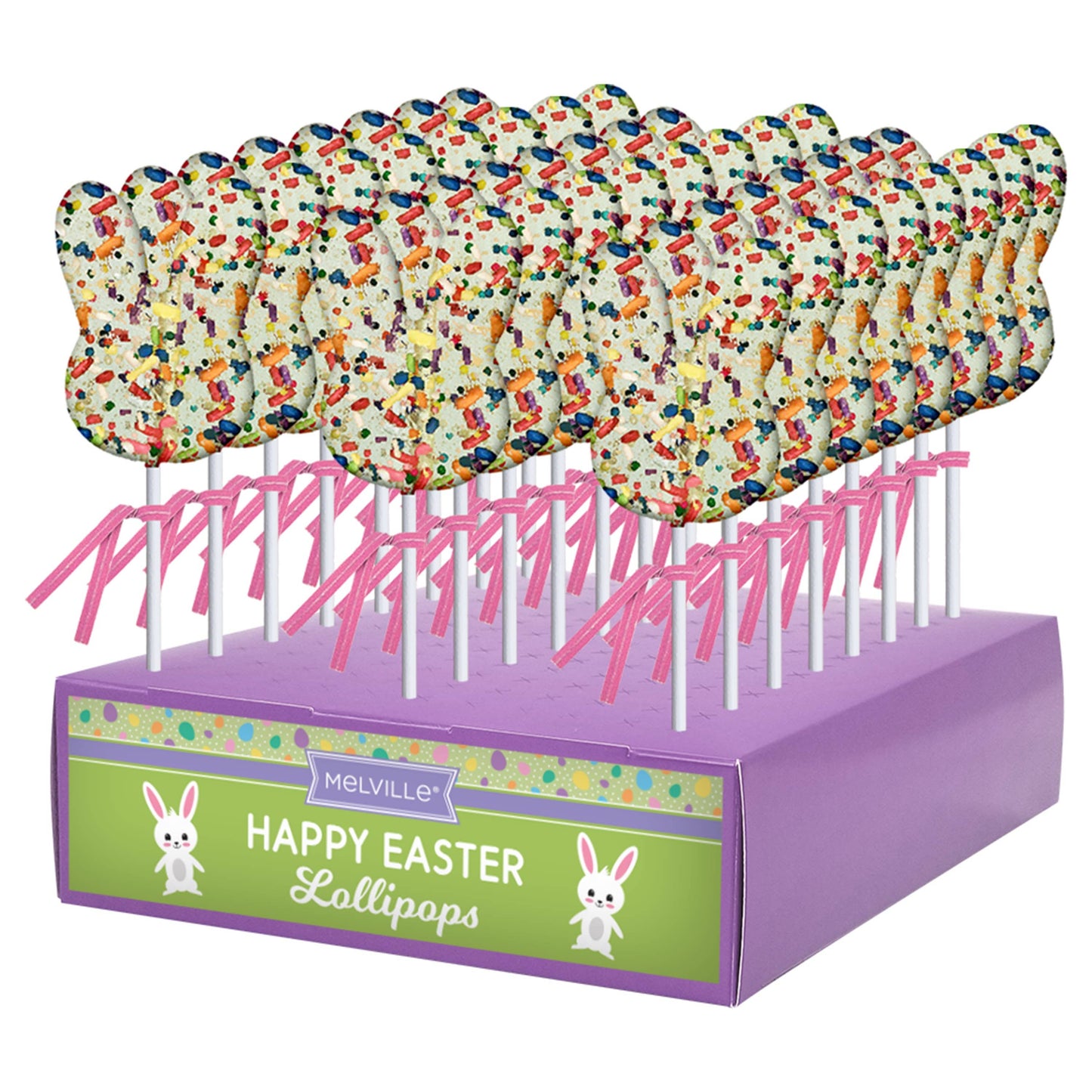 Bunny Face Funfetti Lollipops