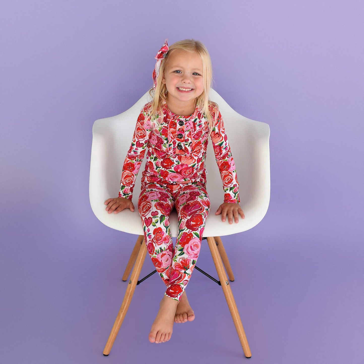 Rose Ruffle Two Piece Bamboo Toddler Outfit