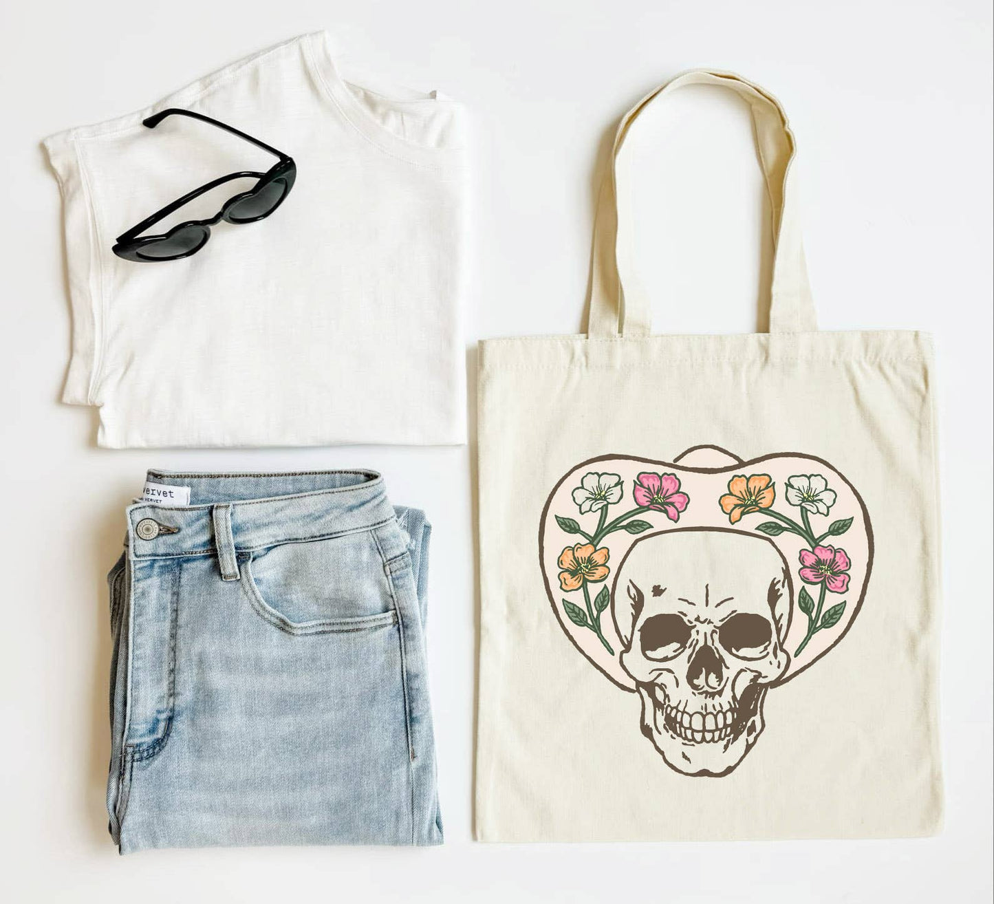 Cowboy Skull Tote Bag