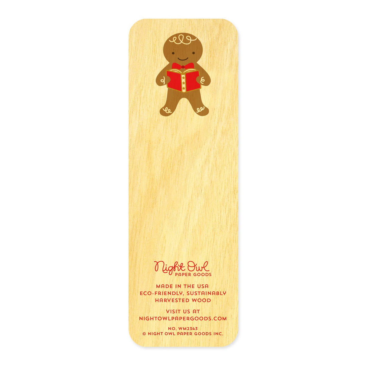 Gingerbread Holiday Mini Wood Bookmark