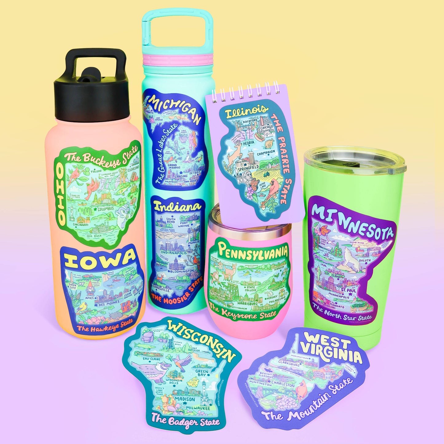 Indiana Map Sticker