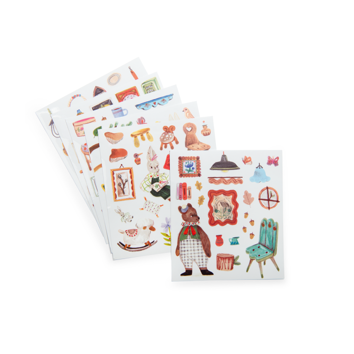 House Coloring Book & Stickers