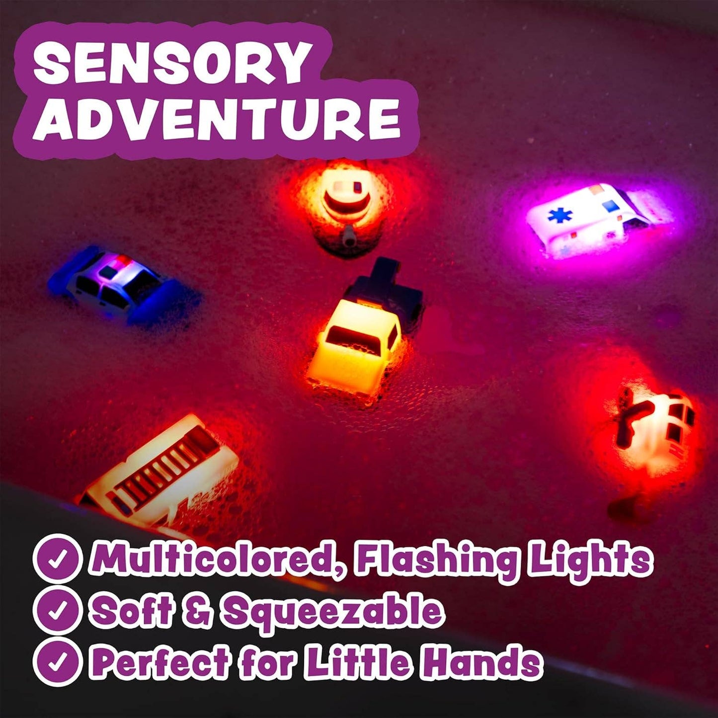 Emergency Cars Light Up Bath Toys