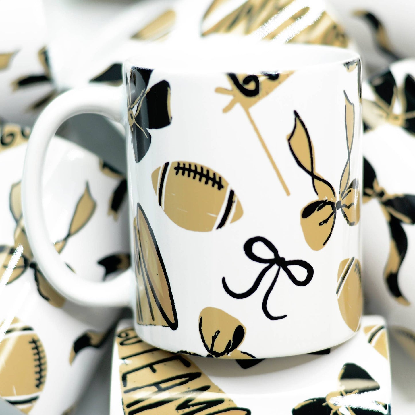 Black Gold Football Mug