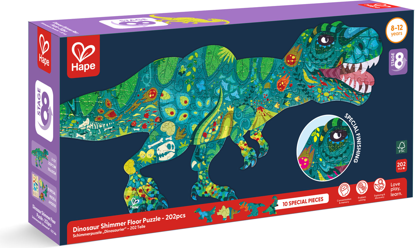 Dinosaur Shimmer Floor Puzzle - 202pcs
