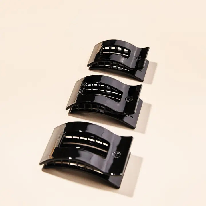 Square Flat Hair Clip | Small | Jet Black