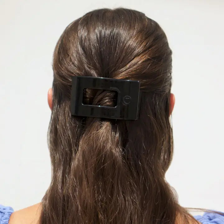 Square Flat Hair Clip | Small | Jet Black