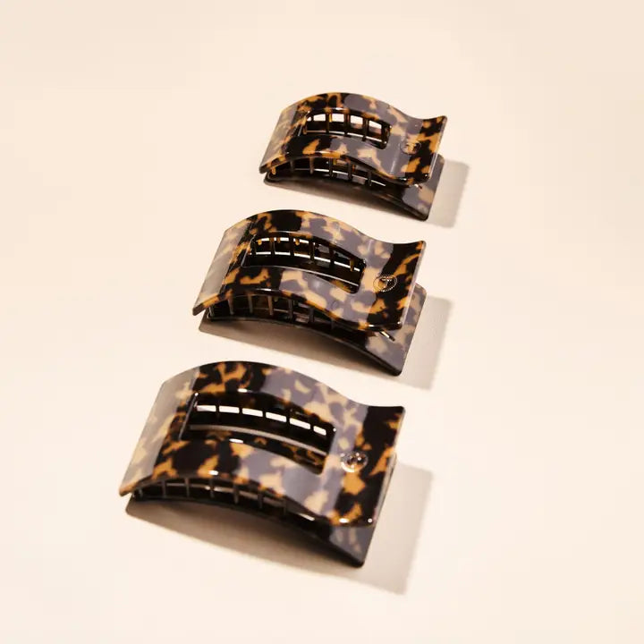 Square Flat Hair Clip | Small | Tortoise