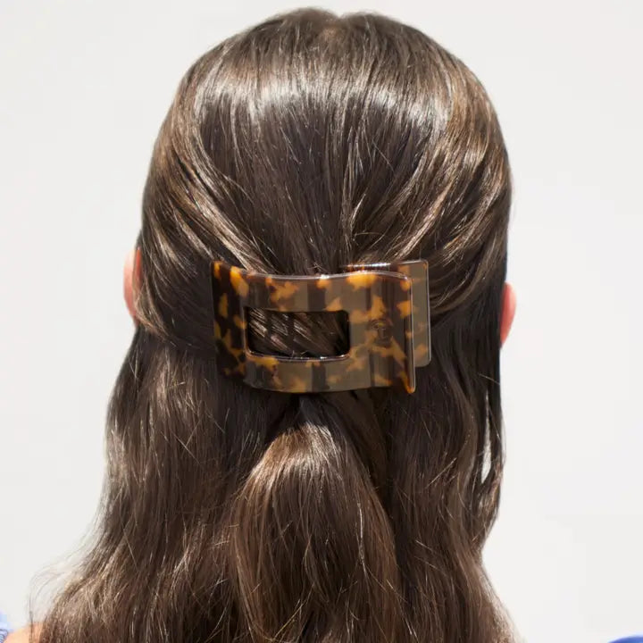Square Flat Hair Clip | Small | Tortoise