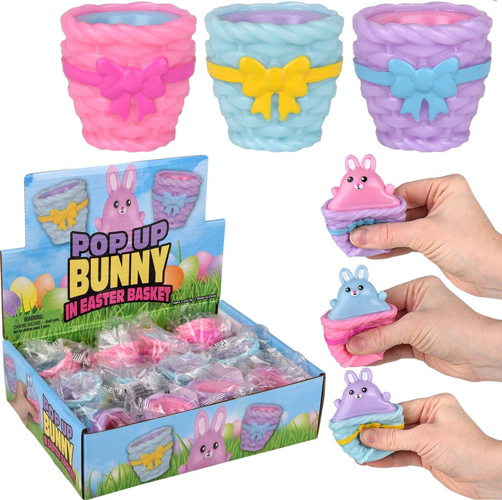 Squeezy Pop Up Bunny In Easter Basket 3"