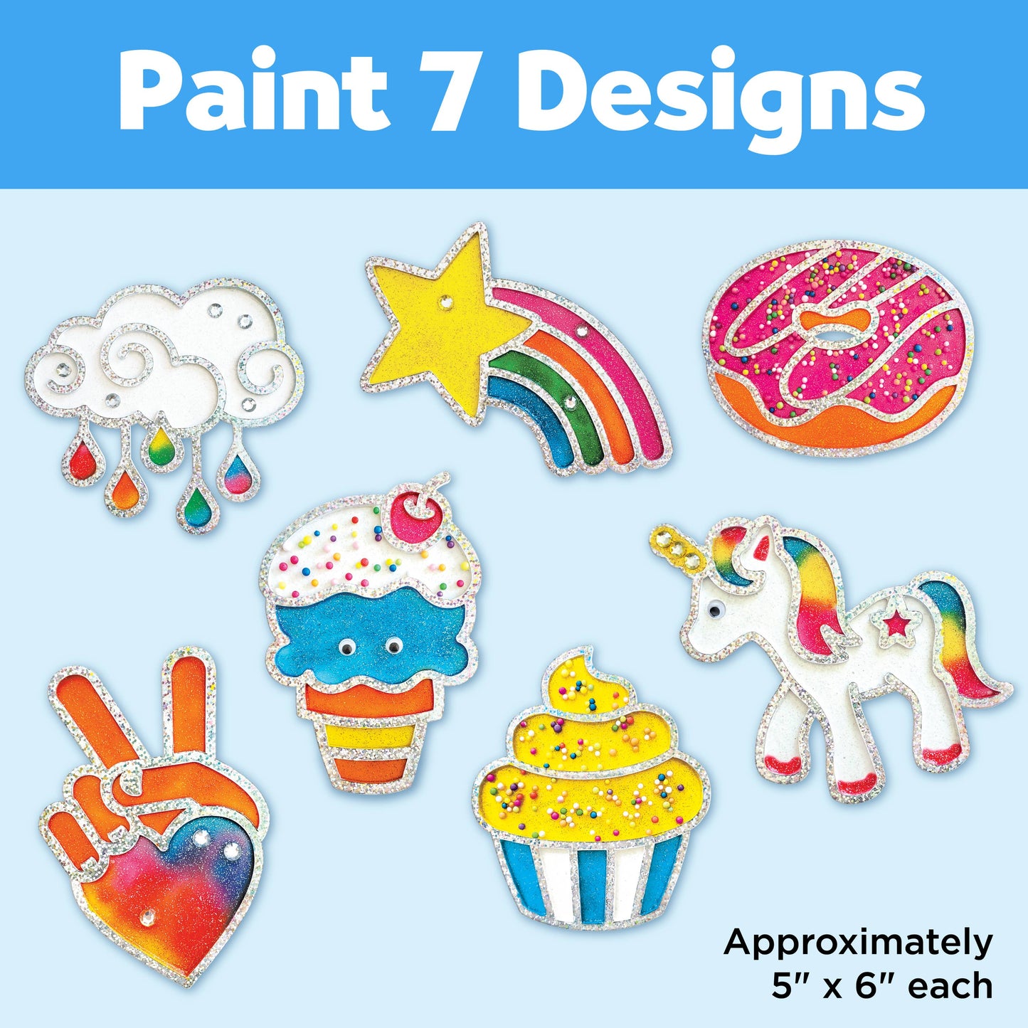 Rainbow Sprinkles Easy Sparkle Window Art Craft Kit