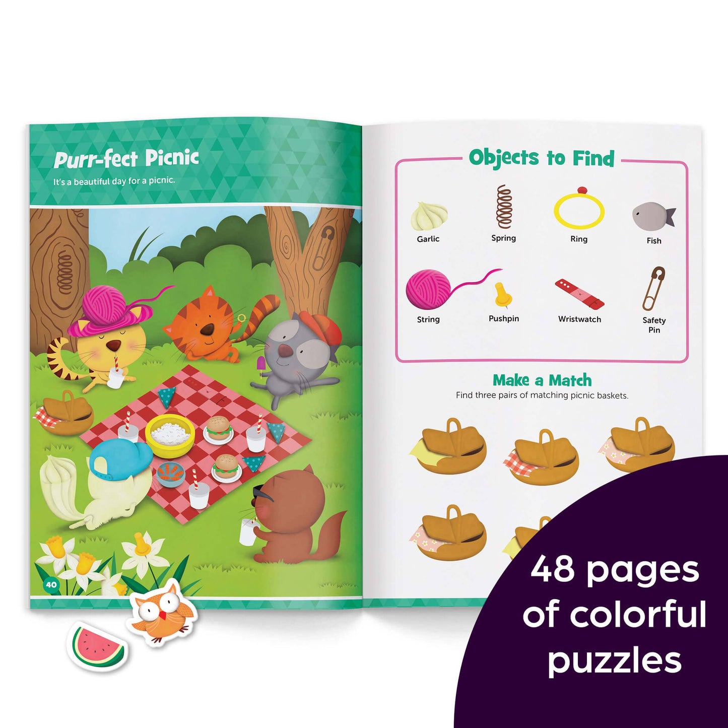 Baby Animal Hidden Pictures Puffy Sticker Playscenes