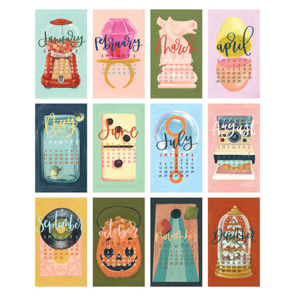 Forever Young 2026 Mini Desk Calendar with Wooden Block