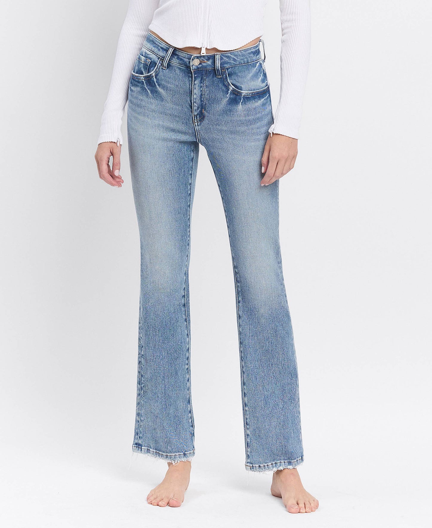 Glamour HIGH RISE FULL LENGTH BOOTCUT JEANS T6573