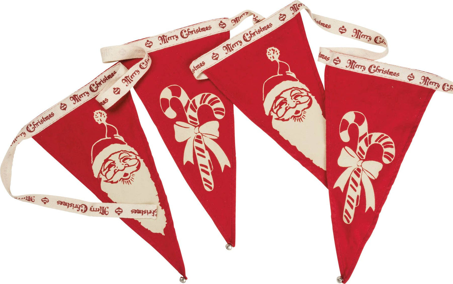 Santa & Candy Canes w/ Bell Pennant Banner