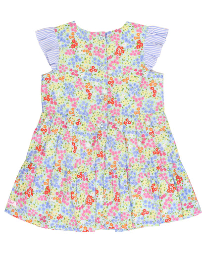 Petaling Around Flutter Sleeve Tiered Dress