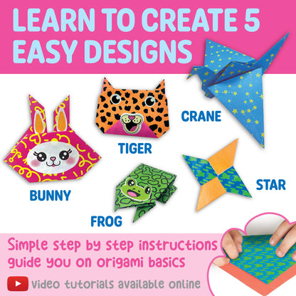 Neon Origami Mini Kit - DIY Craft for Kids