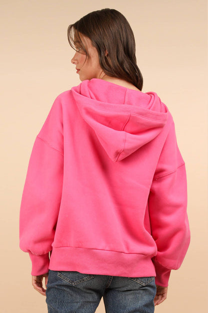 Oversized Half Zip Up Knit Casual Hoodie