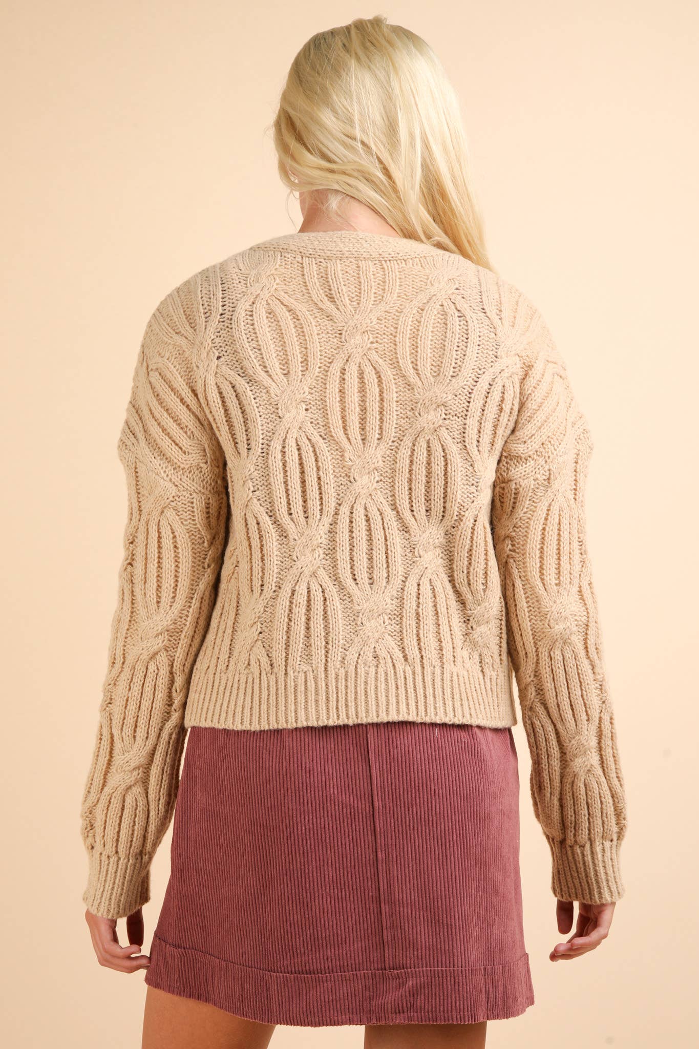 Flower Applique Knit Sweater Cardigan