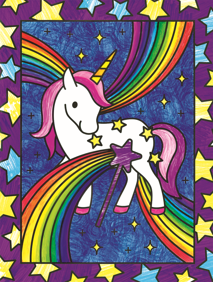Unicorns Stained Glass Coloring