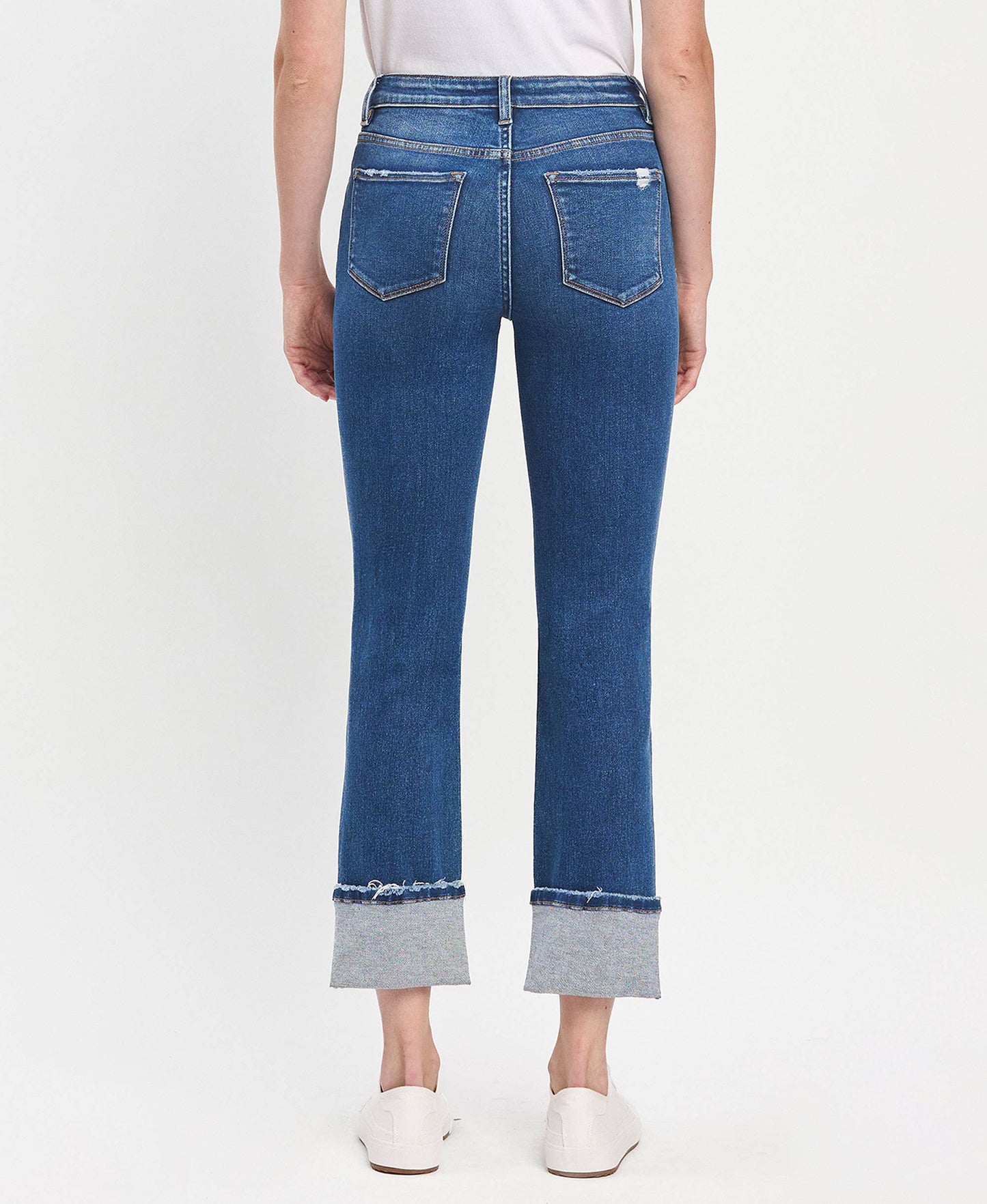 Jeanne HIGH RISE CUFF SLIM STRAIGHT JEANS