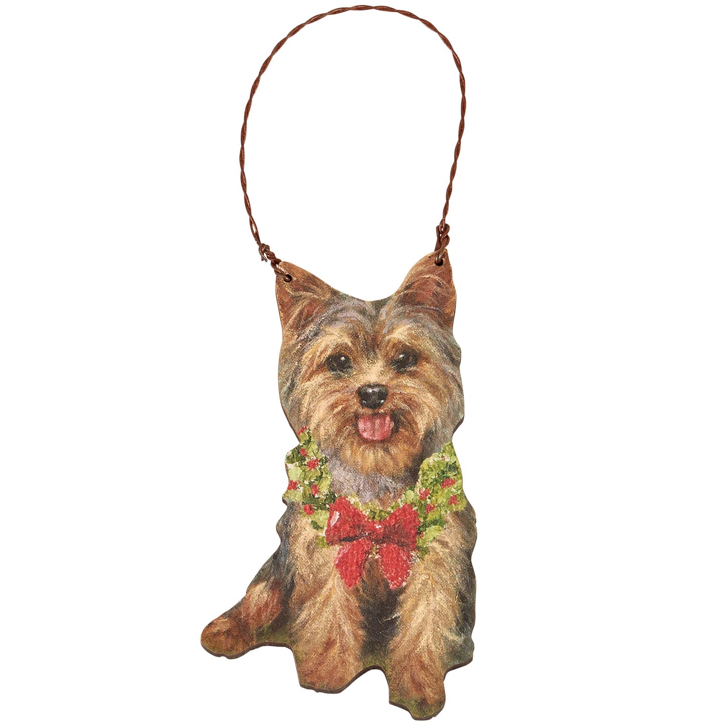 Yorkie Wreath Ornament