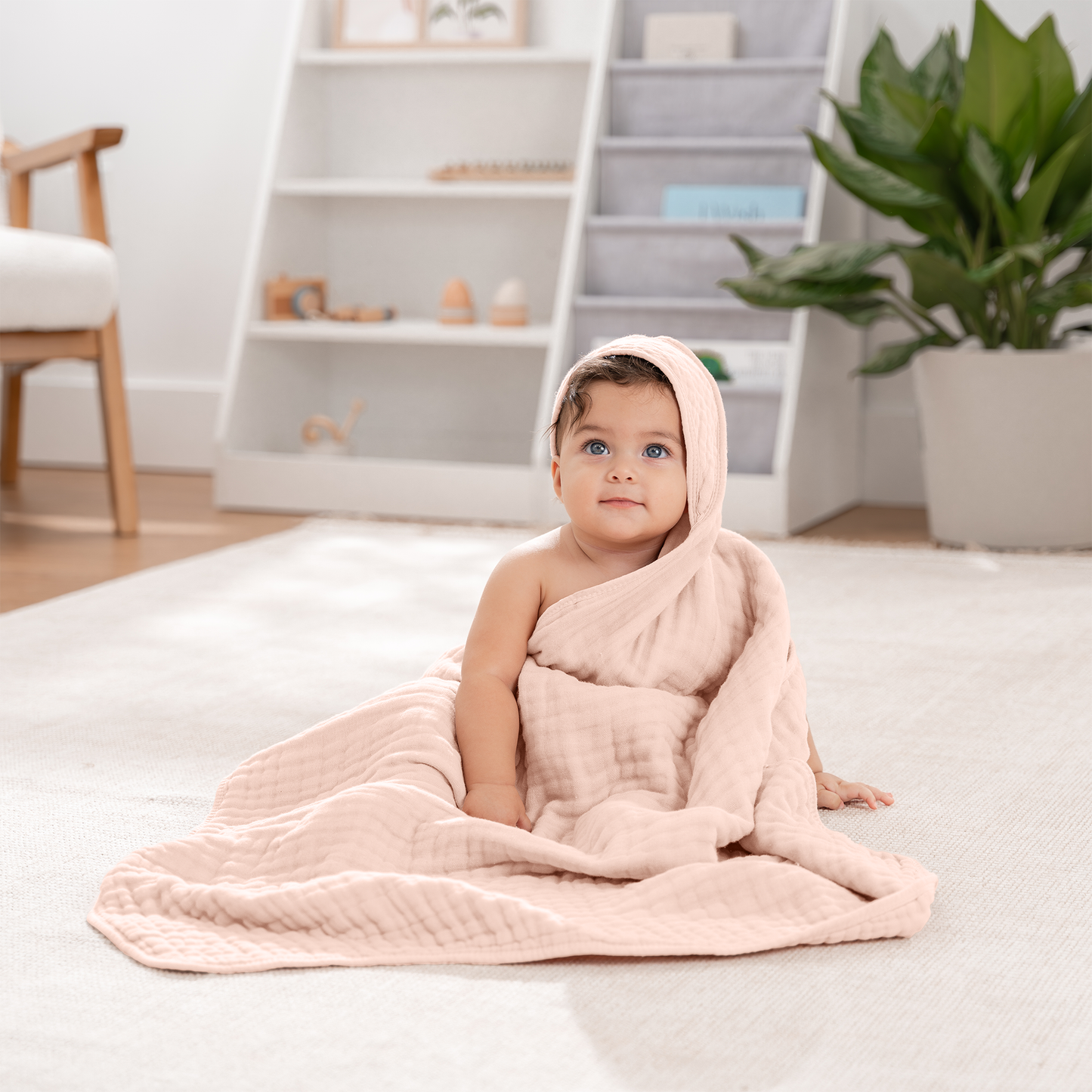 Baby Hooded Towels 6 Layer Muslin Cotton Towel for Kids