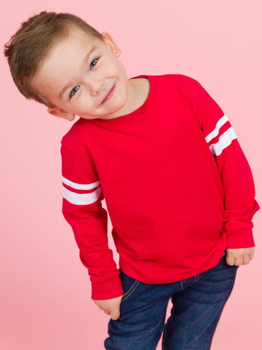 Red Racing Stripe Long Sleeve Shirt