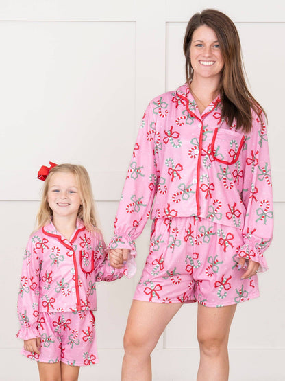 Mom & Me Candy Cane Cutie Cropped Pajamas