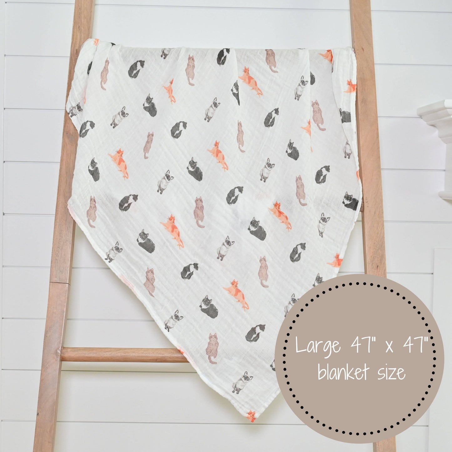 Here Kitty Kitty Baby Muslin Cotton Blanket