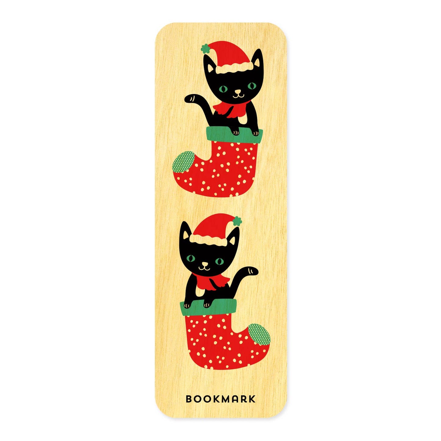Stocking Cats Bookmark Holiday Card