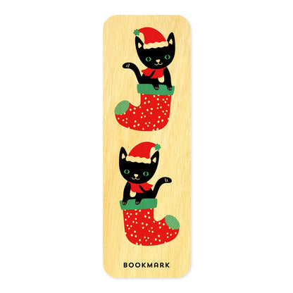 Stocking Cats Bookmark Holiday Card