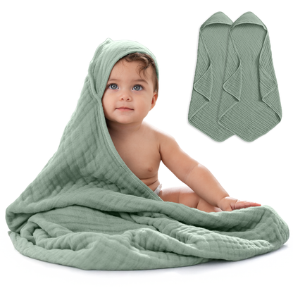 Baby Hooded Towels 6 Layer Muslin Cotton Towel for Kids