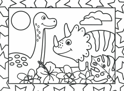 Dinosaurs Stained Glass Coloring